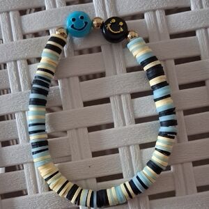 Colorful Smiley Face Clay Beaded Bracelet